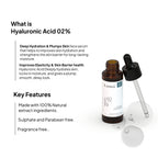 Hyaluronic Acid 02% Face Serum | Deep Hydration & Skin Plumping | For All Skin Types | 30 ml