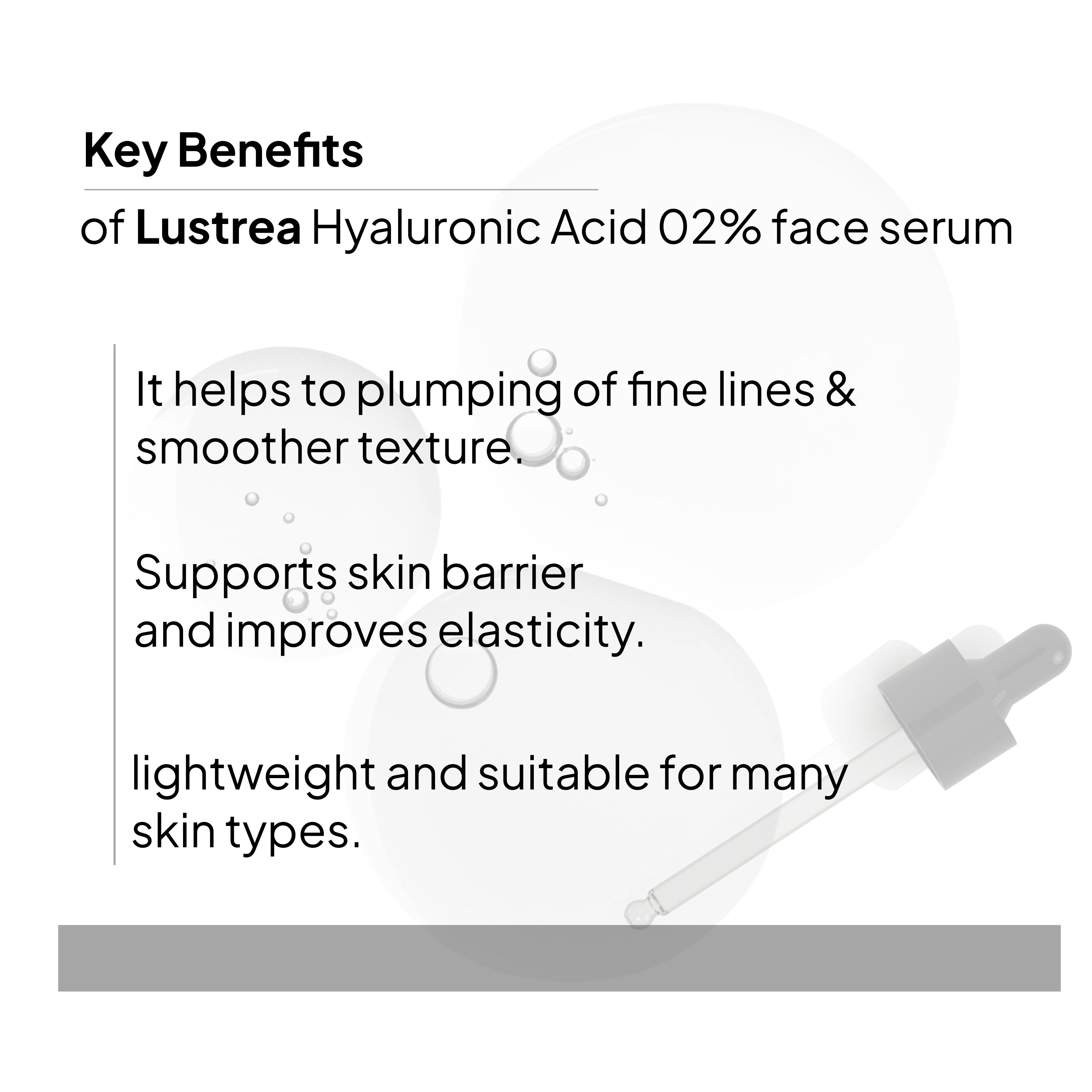 Hyaluronic Acid 02% Face Serum | Deep Hydration & Skin Plumping | For All Skin Types | 30 ml