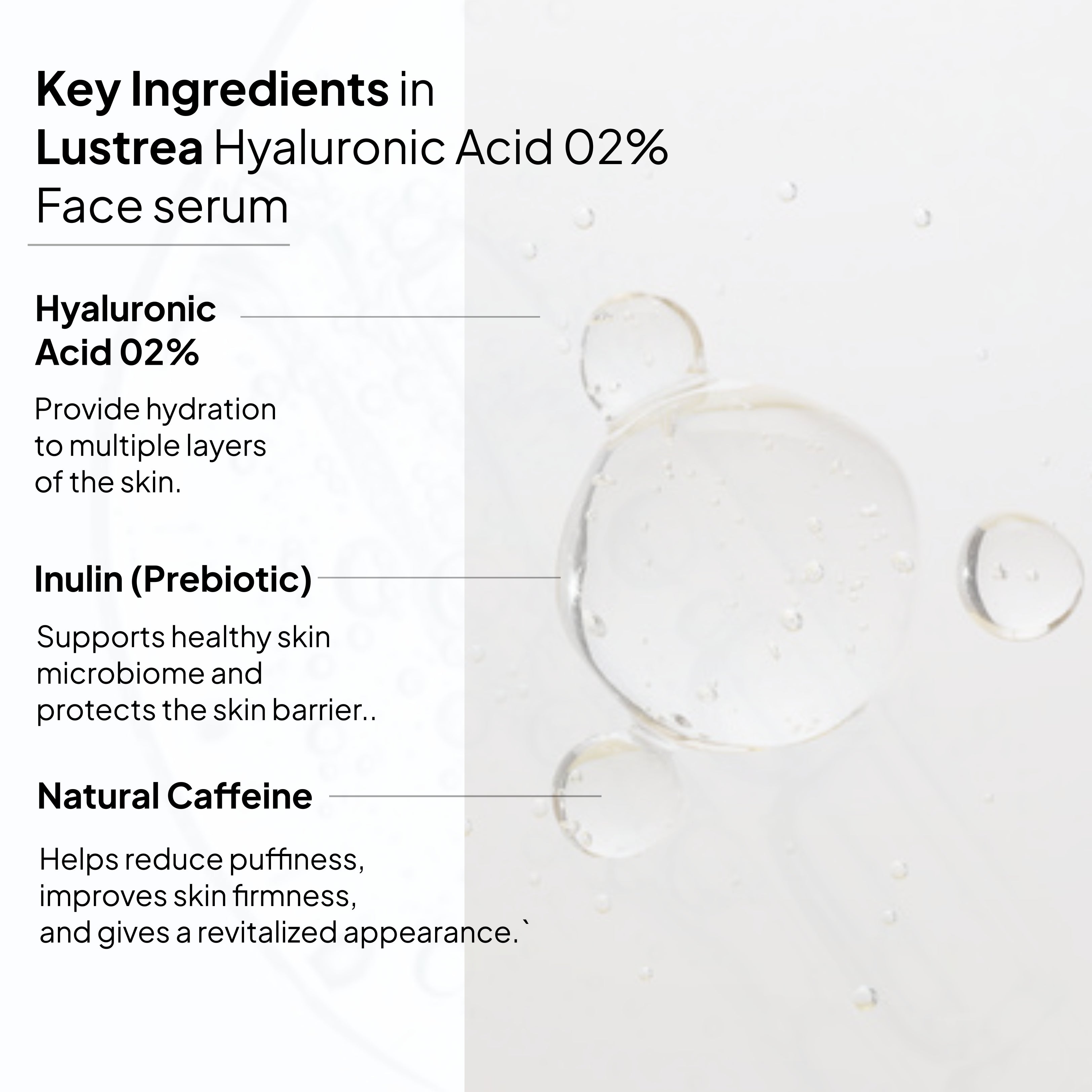 Hyaluronic Acid 02% Face Serum | Deep Hydration & Skin Plumping | For All Skin Types | 30 ml