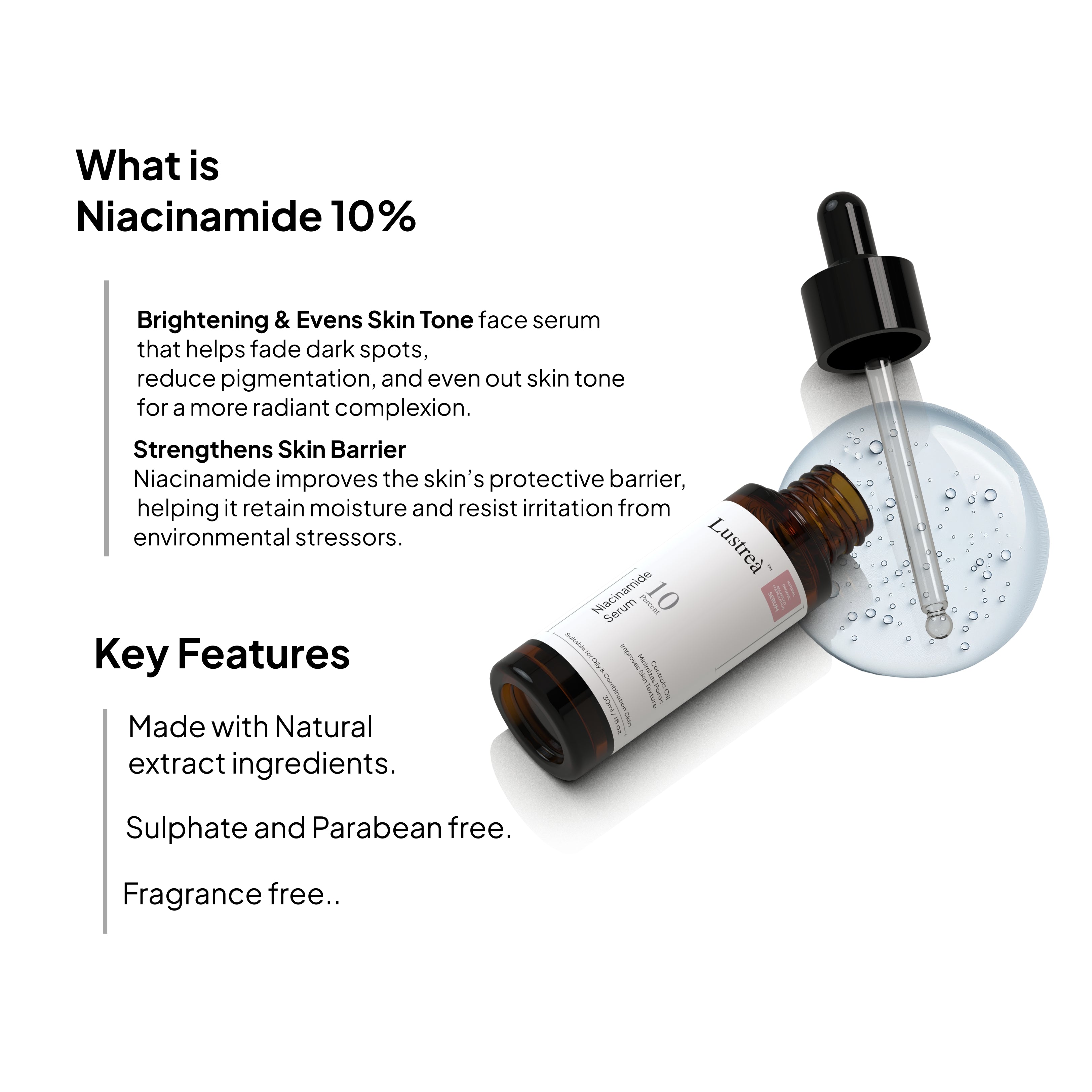 Niacinamide 10% Face Serum | Oil Balance & Smooth Skin | For Oily & Combination Skin Type | 30 ml