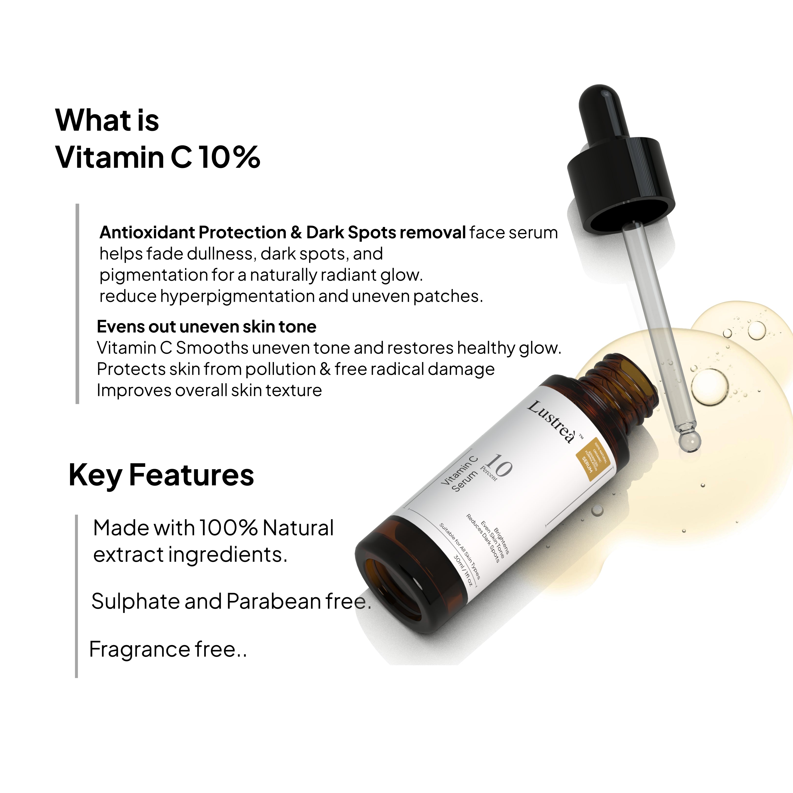 Vitamin C 10% Face Serum | Brightening & Glow-Enhancing Daily Serum | For All Skin Types | 30 ml