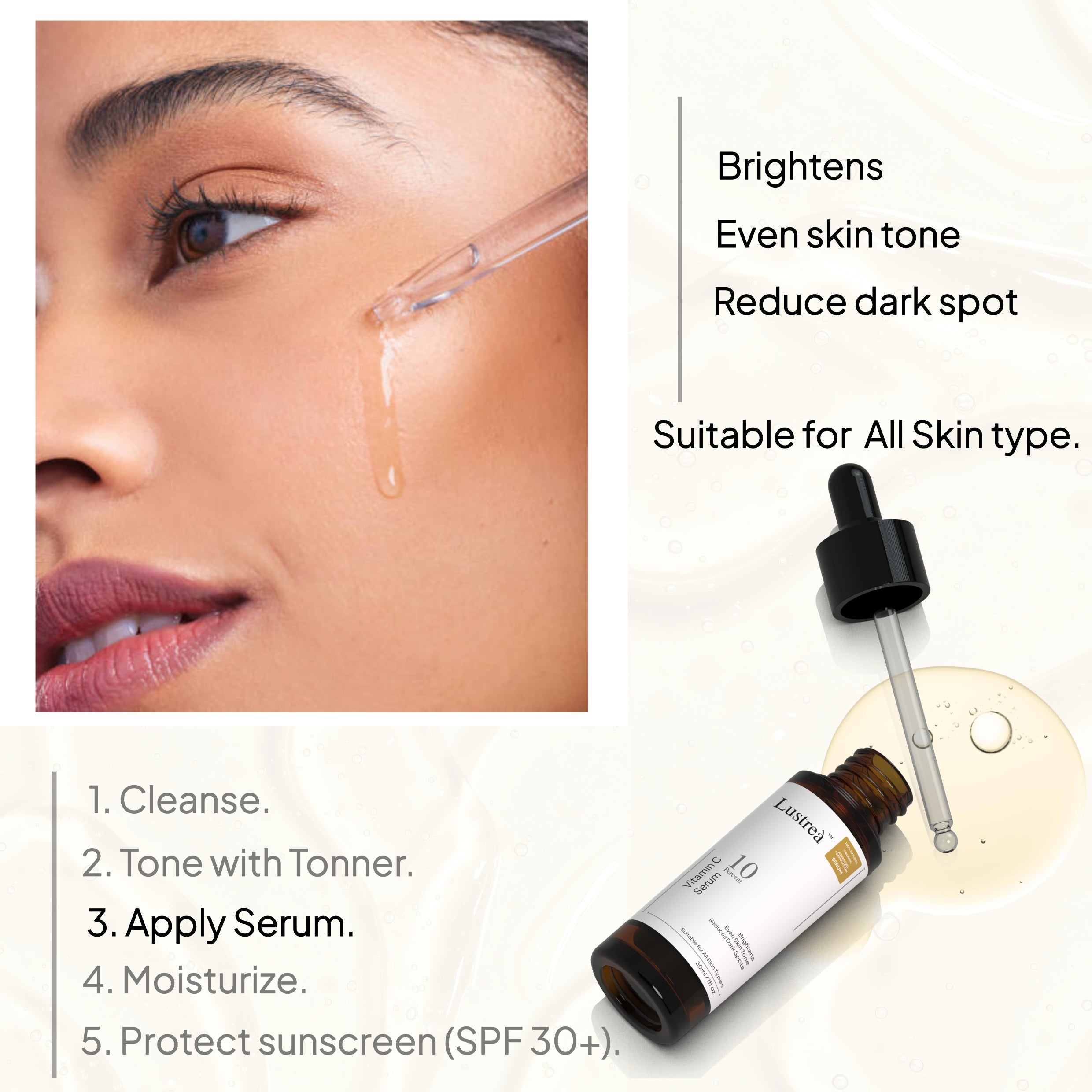 Vitamin C 10% Face Serum | Brightening & Glow-Enhancing Daily Serum | For All Skin Types | 30 ml